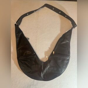 Black Leather Sash Bag